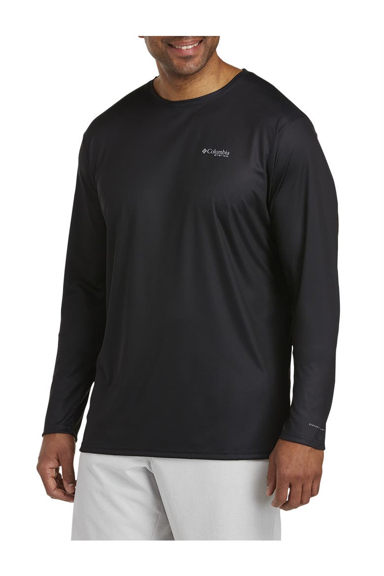 Big & Tall Fish Flag Long-Sleeve Graphic Tee, Main, color, BLACK