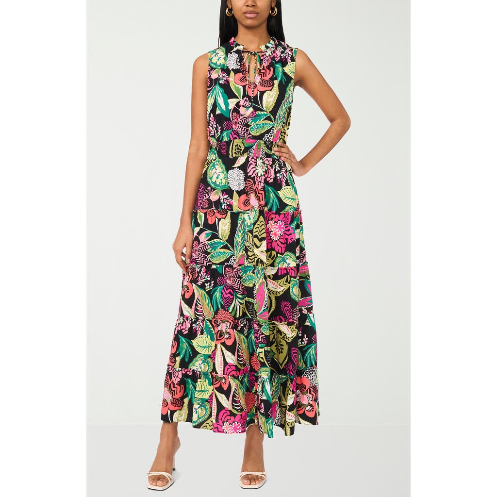 Halogen ® Tie Keyhole Sleeveless Tiered Maxi Dress