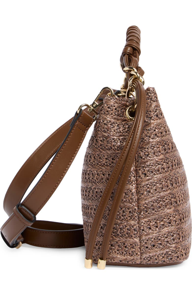 BCBG Woven Double Compartment Satchel, Alternate, color, Chocolate