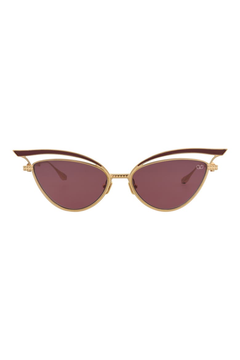 55mm Cat Eye Sunglasses, Main, color, GOLD GOLD BORDEAUX