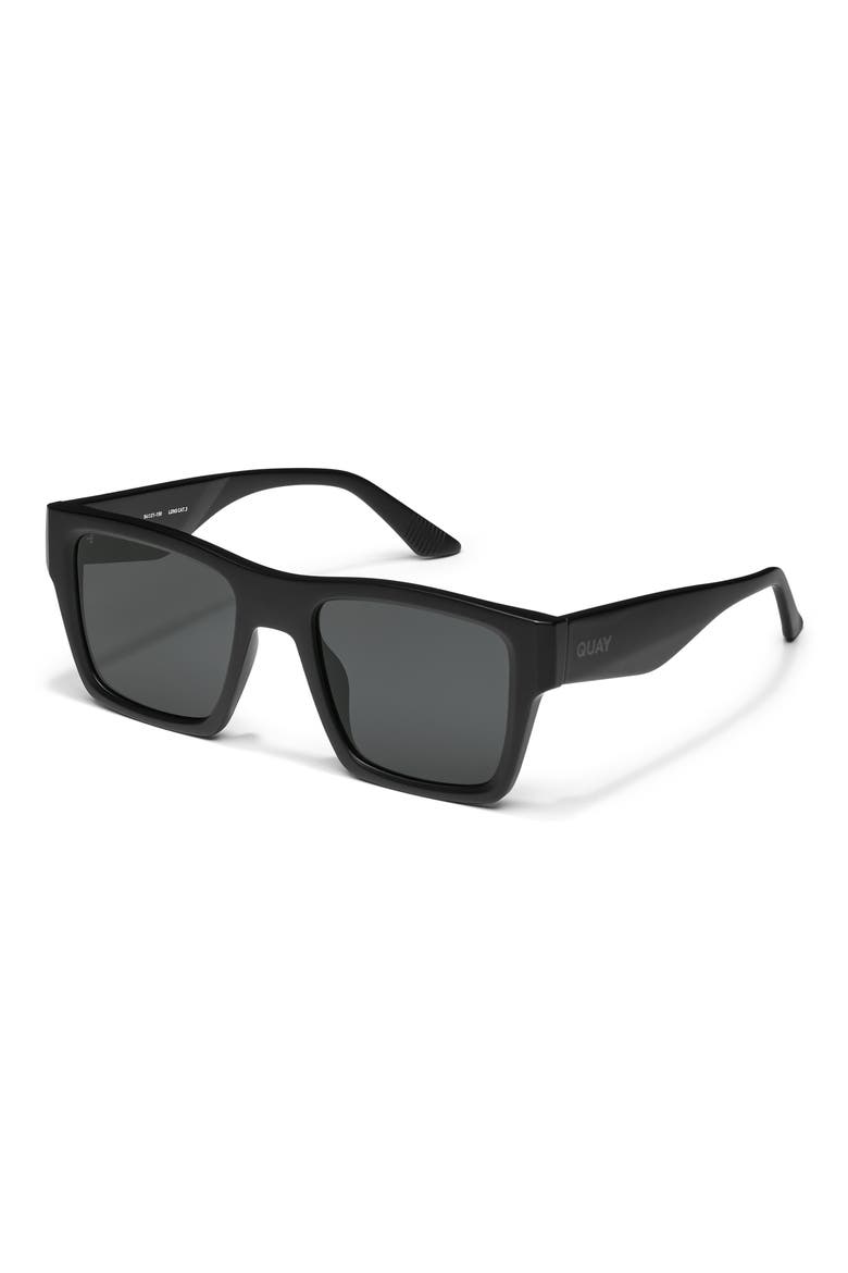 Fast Lane 43mm Square Sunglasses, Alternate, color, MATTE BLACK/ SMOKE POLARIZED