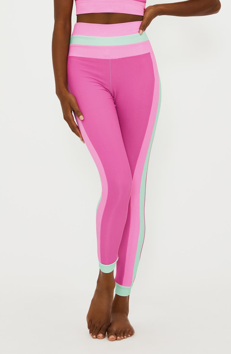 Beach Riot Melinda Colorblock Rib High Waist Leggings, Main, color, 