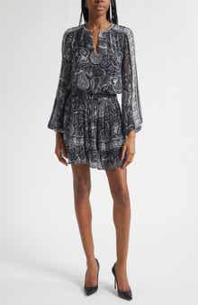Maricela Paisley Long Sleeve Minidress