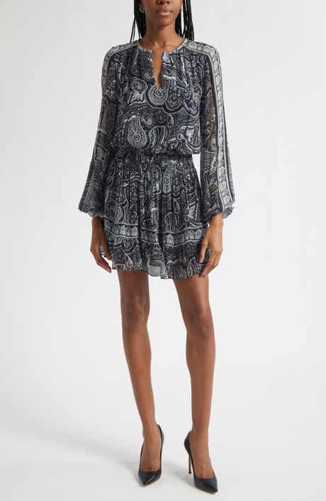 Maricela Paisley Long Sleeve Minidress