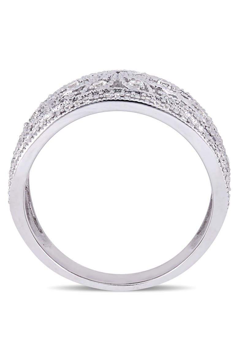 Created White Sapphire Filigree Ring, Alternate, color, 10k White Gold