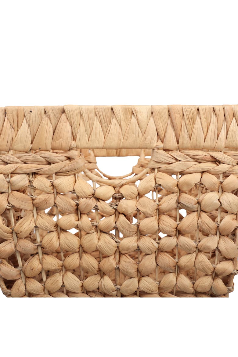 Aria Handwoven Water Hyacinth Nesting Storage Baskets with Handles, Alternate, color, Natural