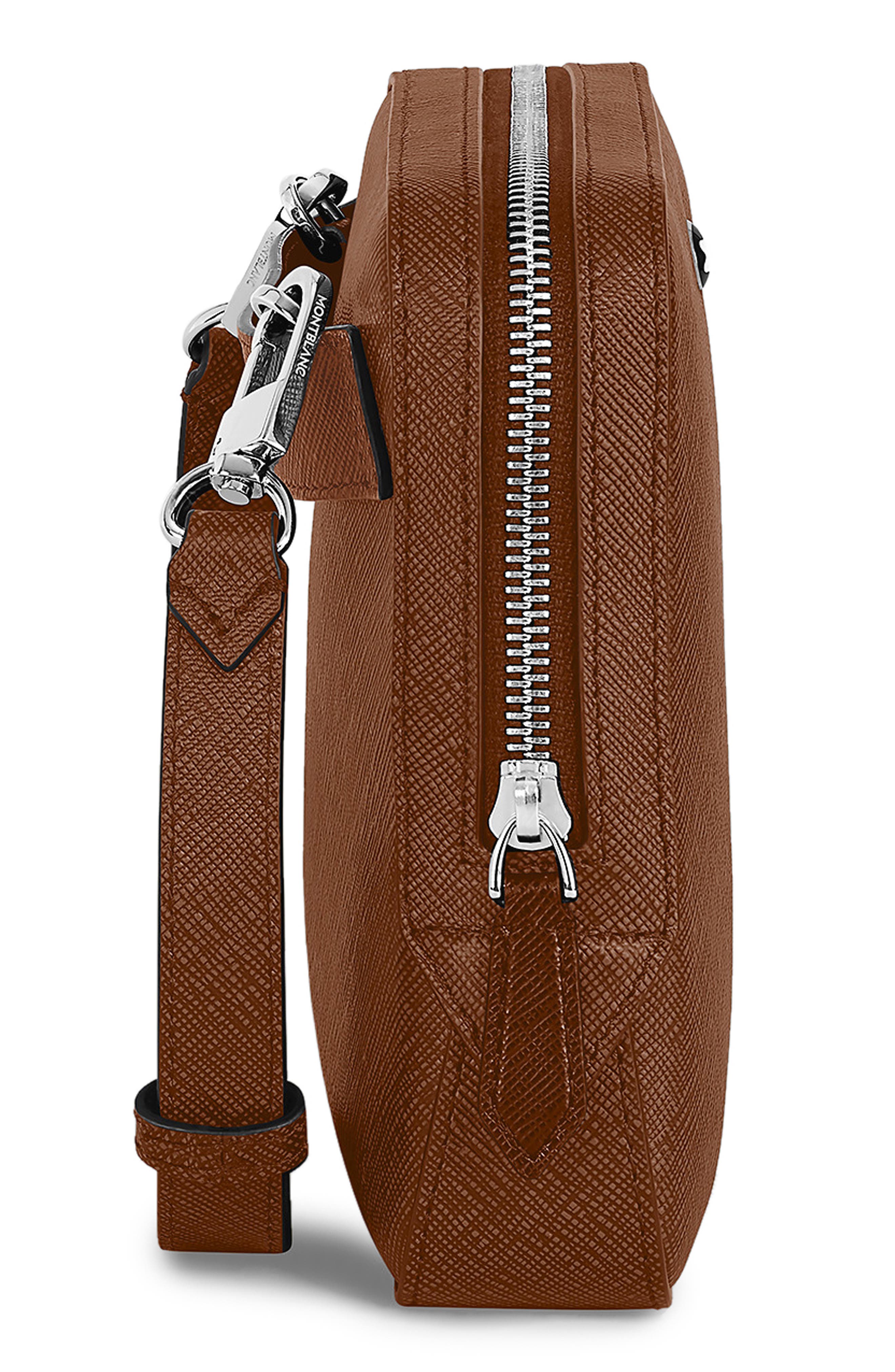 Montblanc Sartorial Leather Crossbody Bag, Alternate, color, Fauve