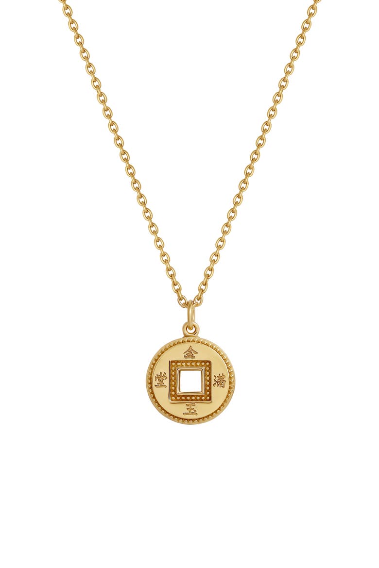 Gold Plated Lucky Coin Women's Pendant Necklace - Radiant Fortune, Main, color, Gold