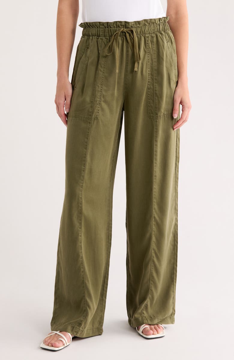 Sanctuary East to West Wide Leg Pants, Main, color, Willow Green