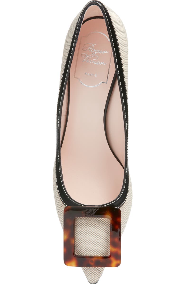 Roger Vivier Viv in the City Pointed Toe Pump, Alternate, color, Daino/ Nero