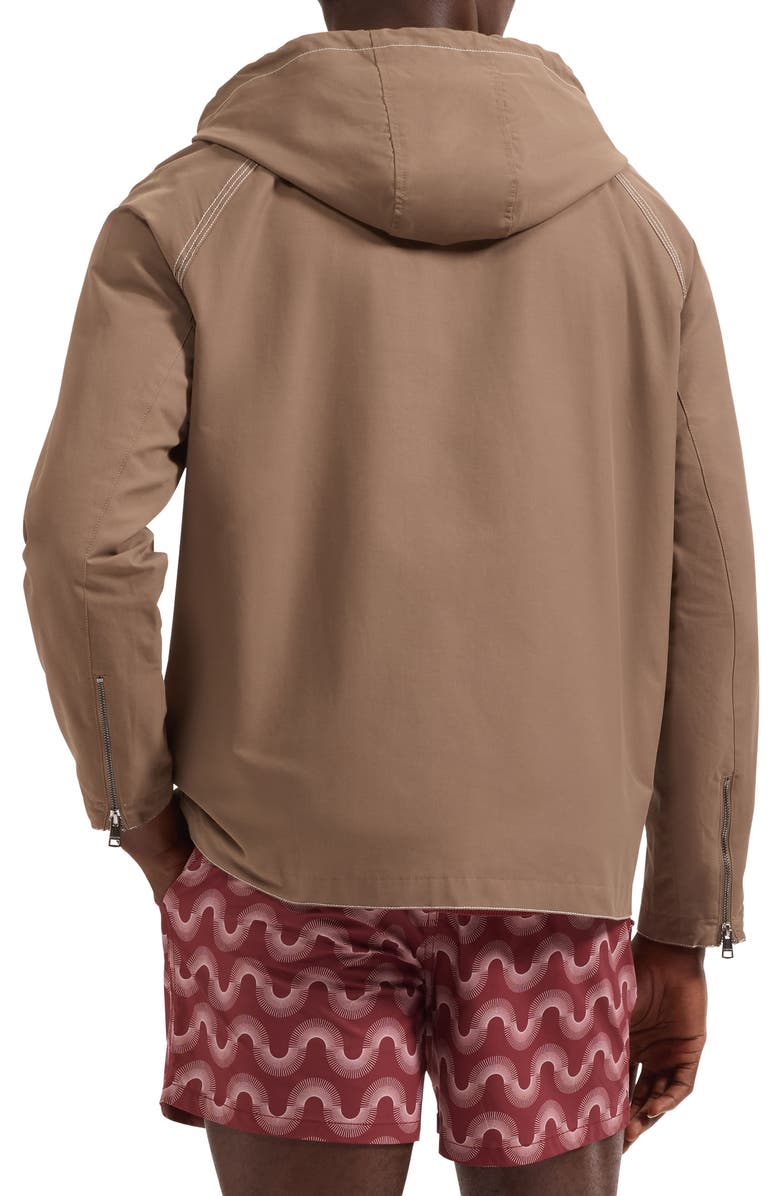 Bugatchi Hooded Jacket, Alternate, color, Tobacco