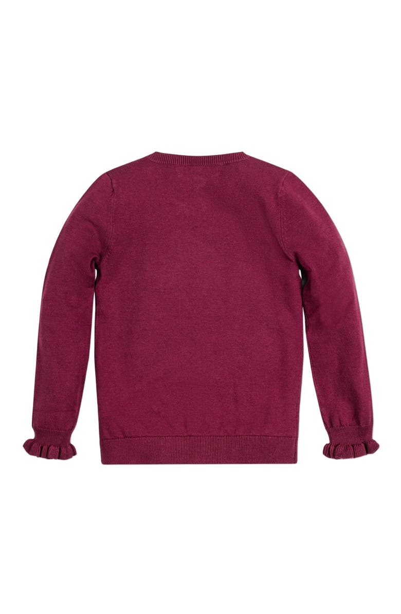 Hope & Henry Girls' Organic Ruffle Henley Sweater, Kids, Alternate, color, 