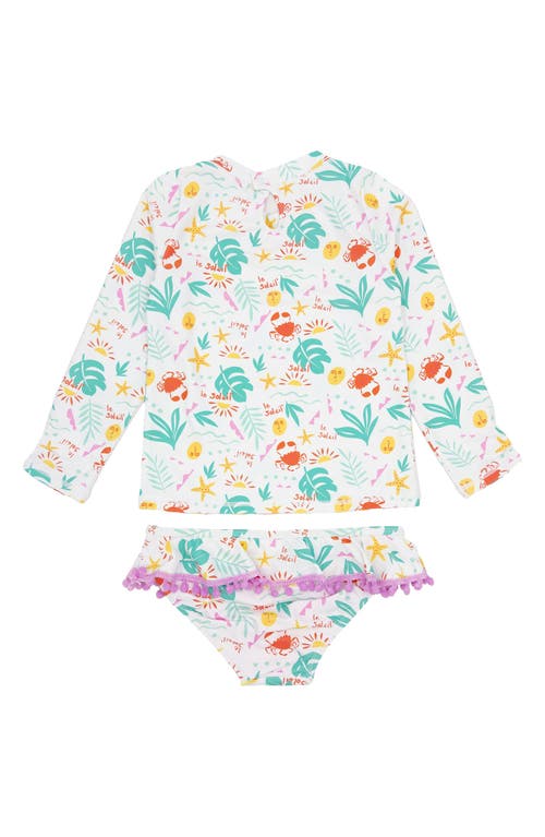 Feather 4 Arrow Sandy Toes Two-piece Rashguard Swimsuit In Ecru