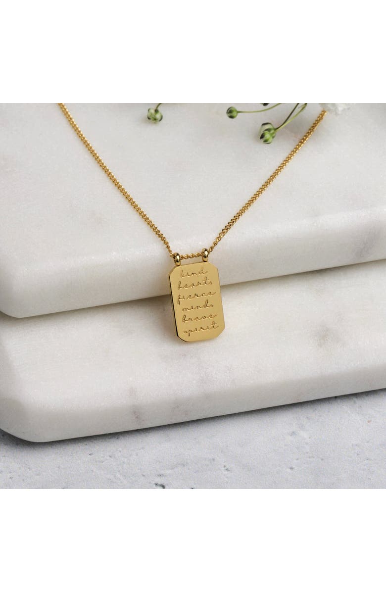 Mantra Kind Heart, Fierce Mind, Brave Spirit - Necklace, Alternate, color, Silver