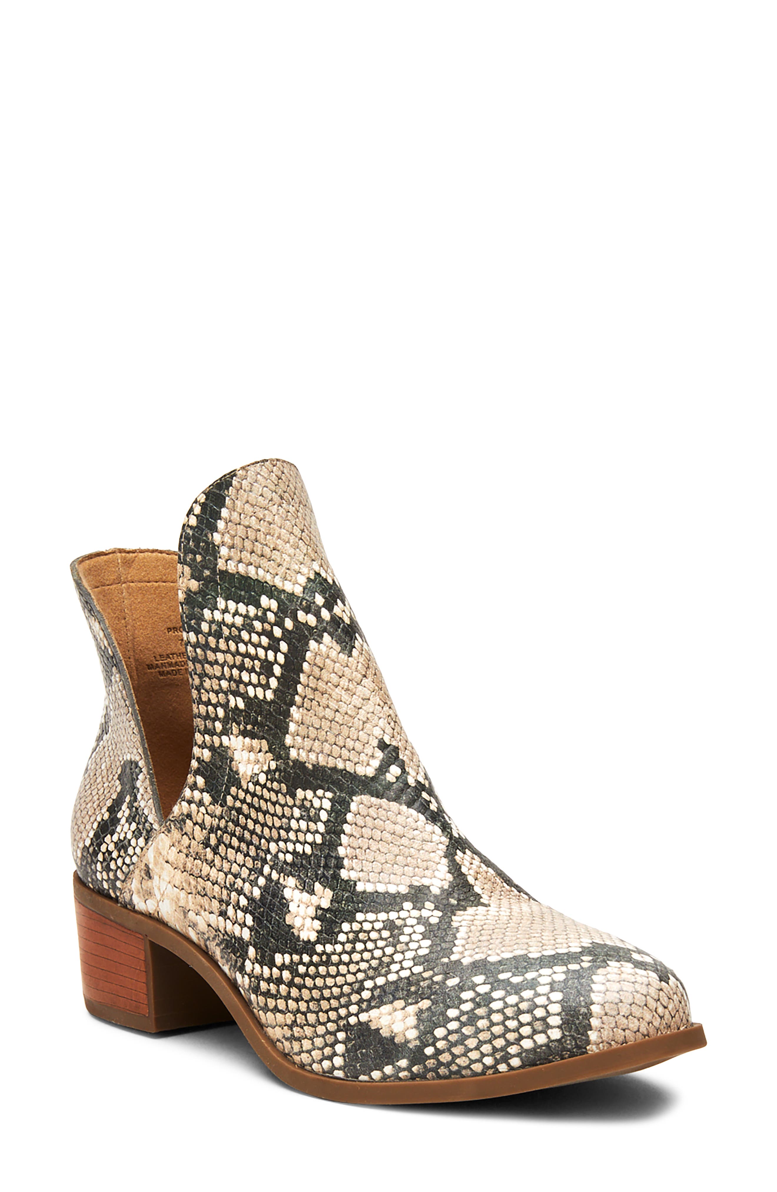 Pronto Split Shaft Bootie, Main, color, NATURAL SNAKE PRINT LEATHER