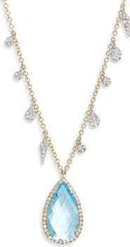 Meira T Blue Topaz Pendant Necklace