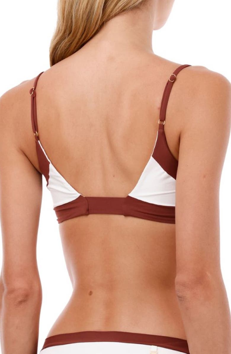 MALAI Barn Colorblock Bikini Top, Alternate, color, Barn Red Color Blend