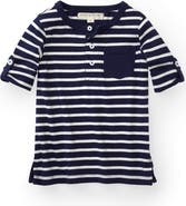 Hope & Henry Boys' Henley Pocket Tee with Rolled Sleeves, Kids