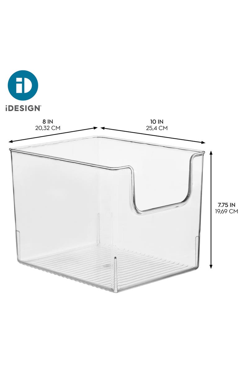 mDesign Kitchen Plastic Storage Organizer Bin with Open Front - 8 Pack, Alternate, color, Clear