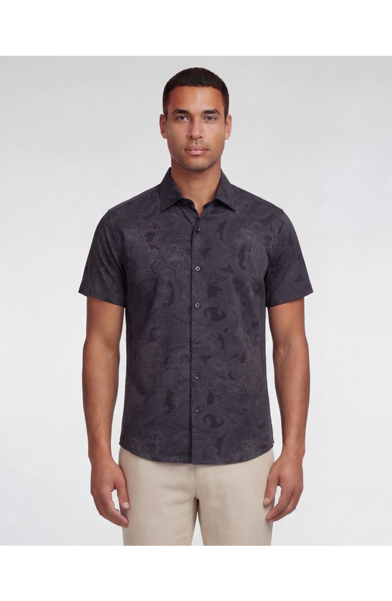 Lords of Harlech Paisley Explosion Mens Printed Button Up Shirt, Main, color, Paisley Explosion Black