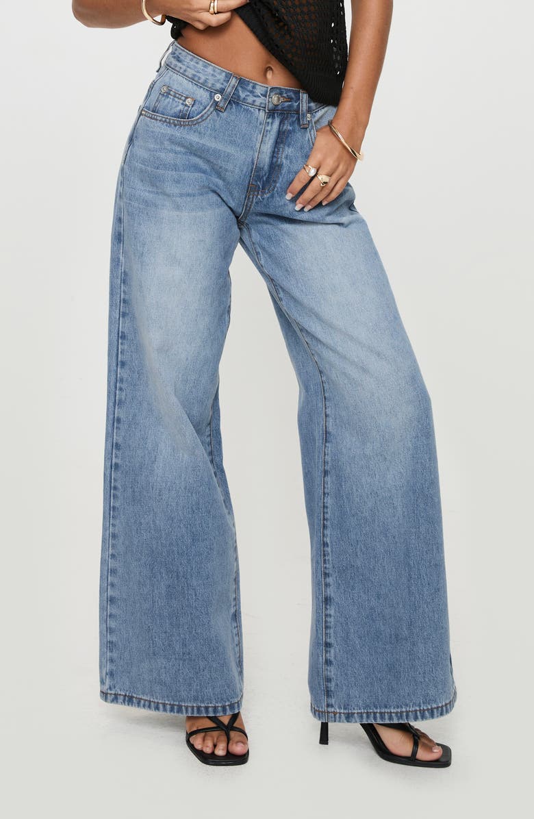 Princess Polly Colemane Low Rise Wide Leg Jeans, Alternate, color,