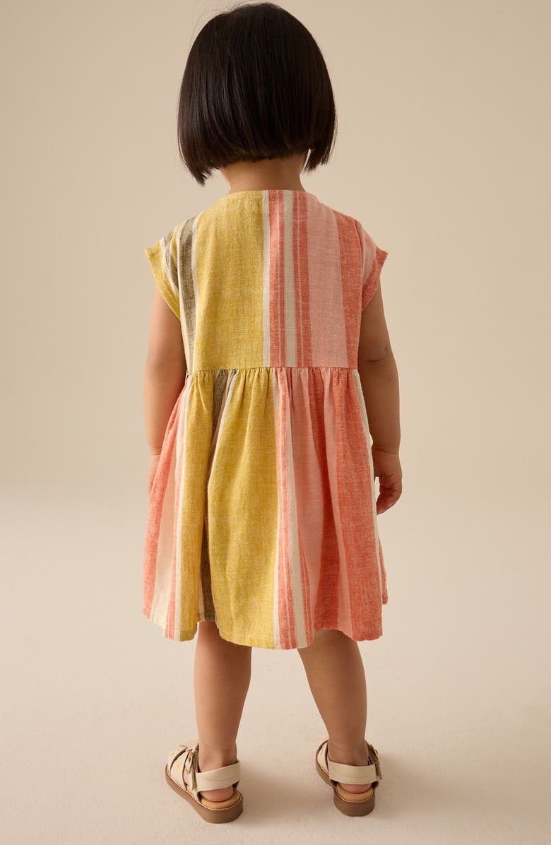 NEXT Rusty Stripe Cotton Button-Up Dress, Alternate, color, 