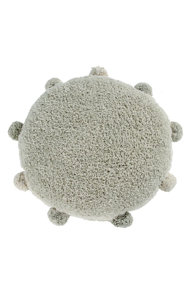 Lorena Canals Bubbly Pompom Trim Floor Cushion, Main, color, Olive