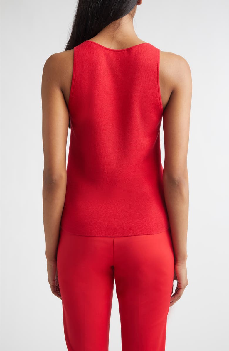 ST. JOHN Silk & Cotton Sweater Tank, Alternate, color, Scarlet
