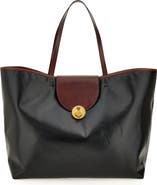 Versace Large Vivian Coated Canvas & Leather Tote