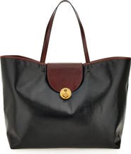Versace Large Vivian Coated Canvas & Leather Tote