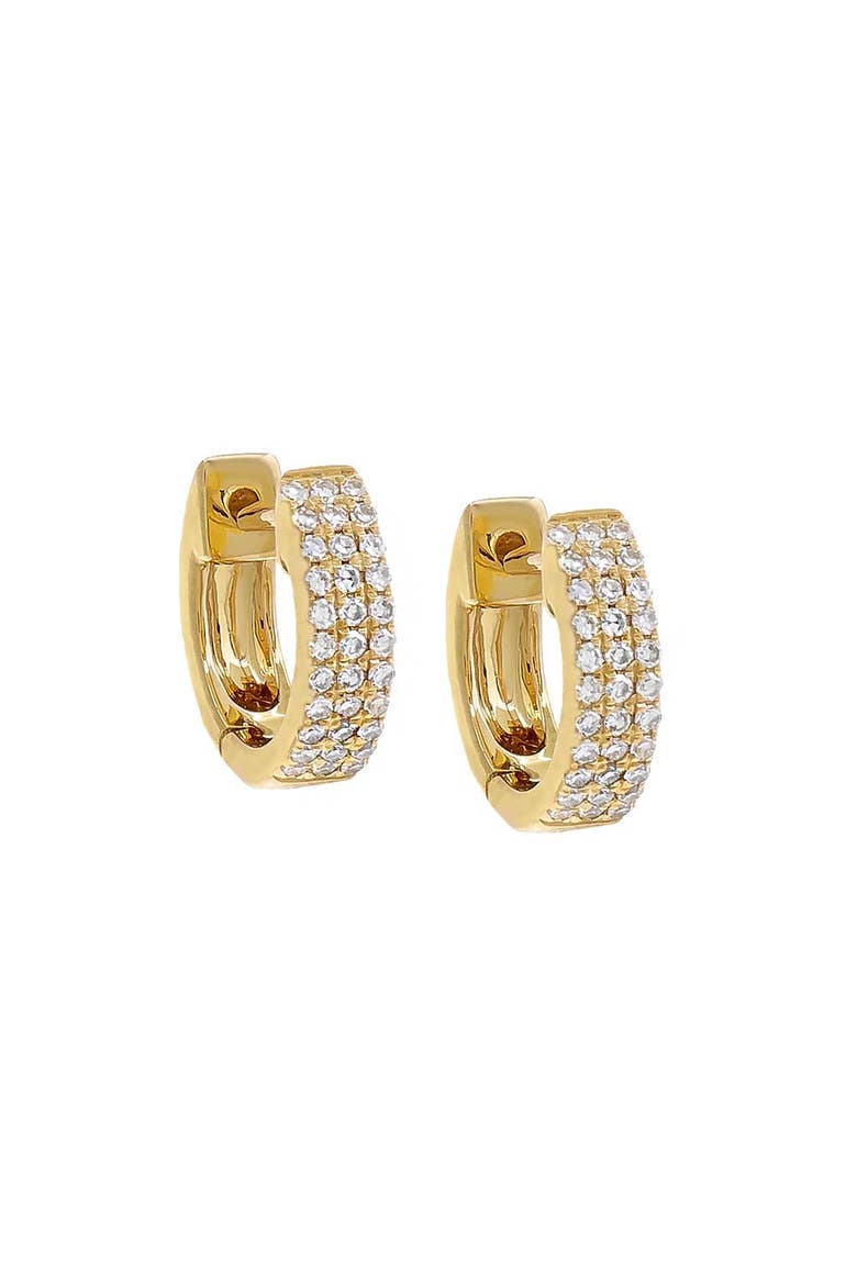 Diamond Triple Row Huggie Earring 14K, Main, color, 14K Gold