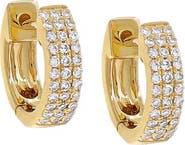 BY ADINA EDEN Diamond Triple Row Huggie Earring 14K