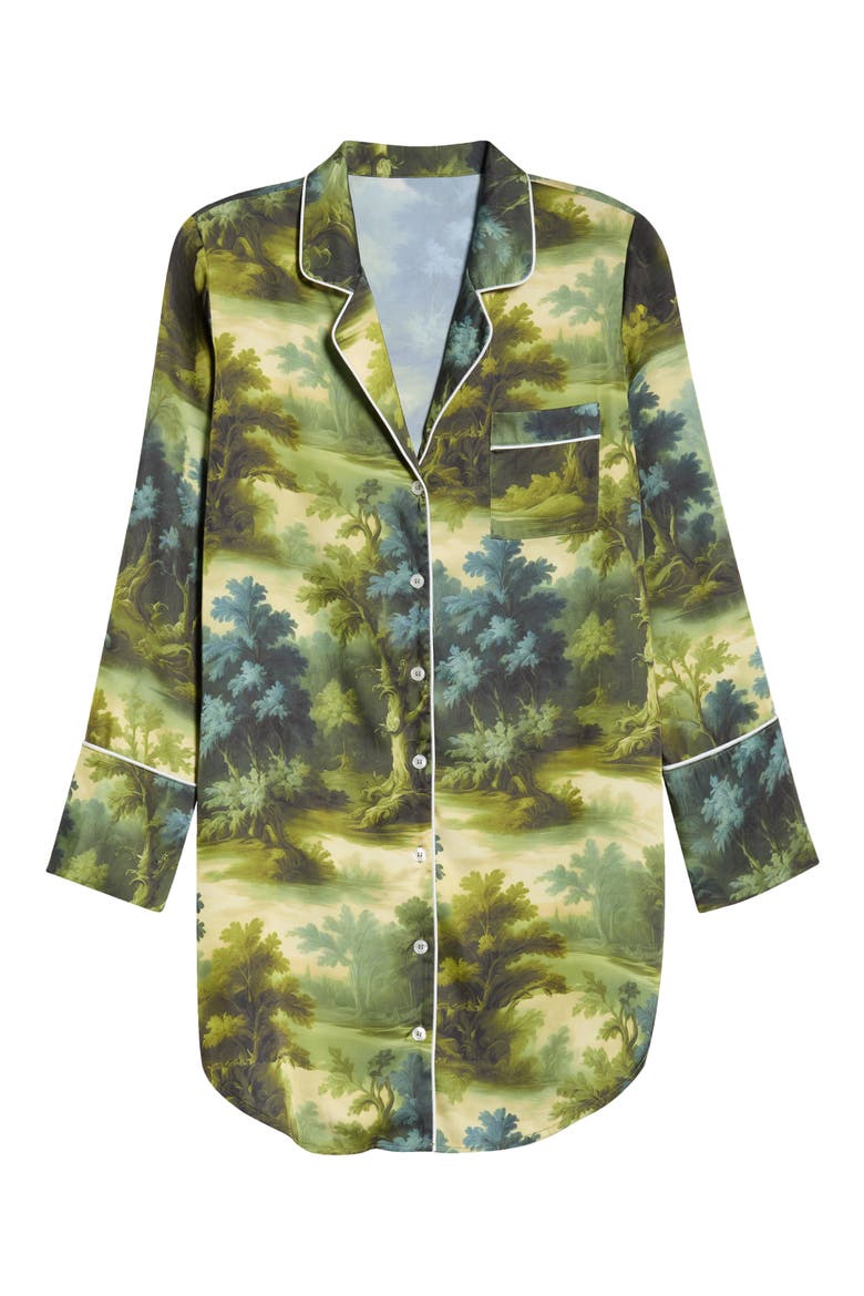 Print Long Sleeve Sleep Shirt, Alternate, color, LANDSCAPE