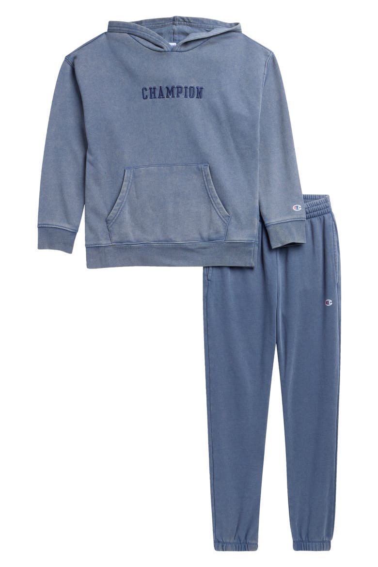 Kids' Tonal Washed Hoodie & Joggers Set, Main, color, VINTAGE INDIGO