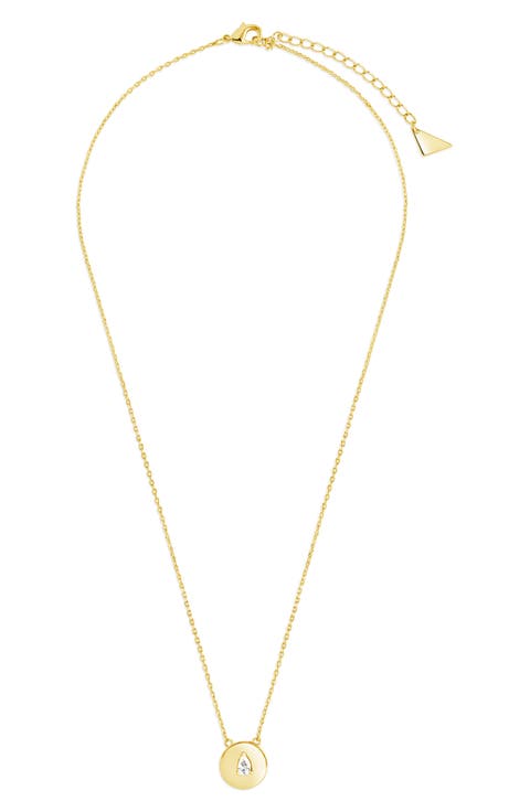 Cassie Cubic Zirconia Circle Pendant Necklace