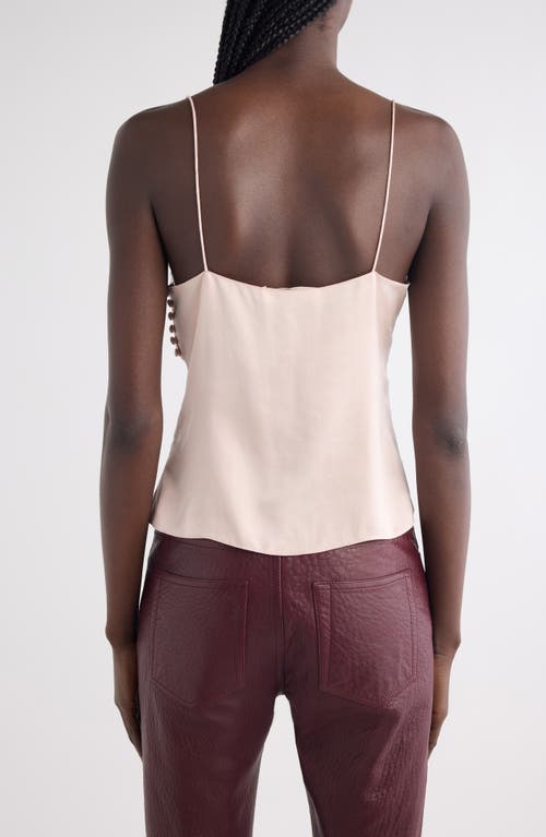 Chloé Washed Silk Satin & Lace Camisole In Green