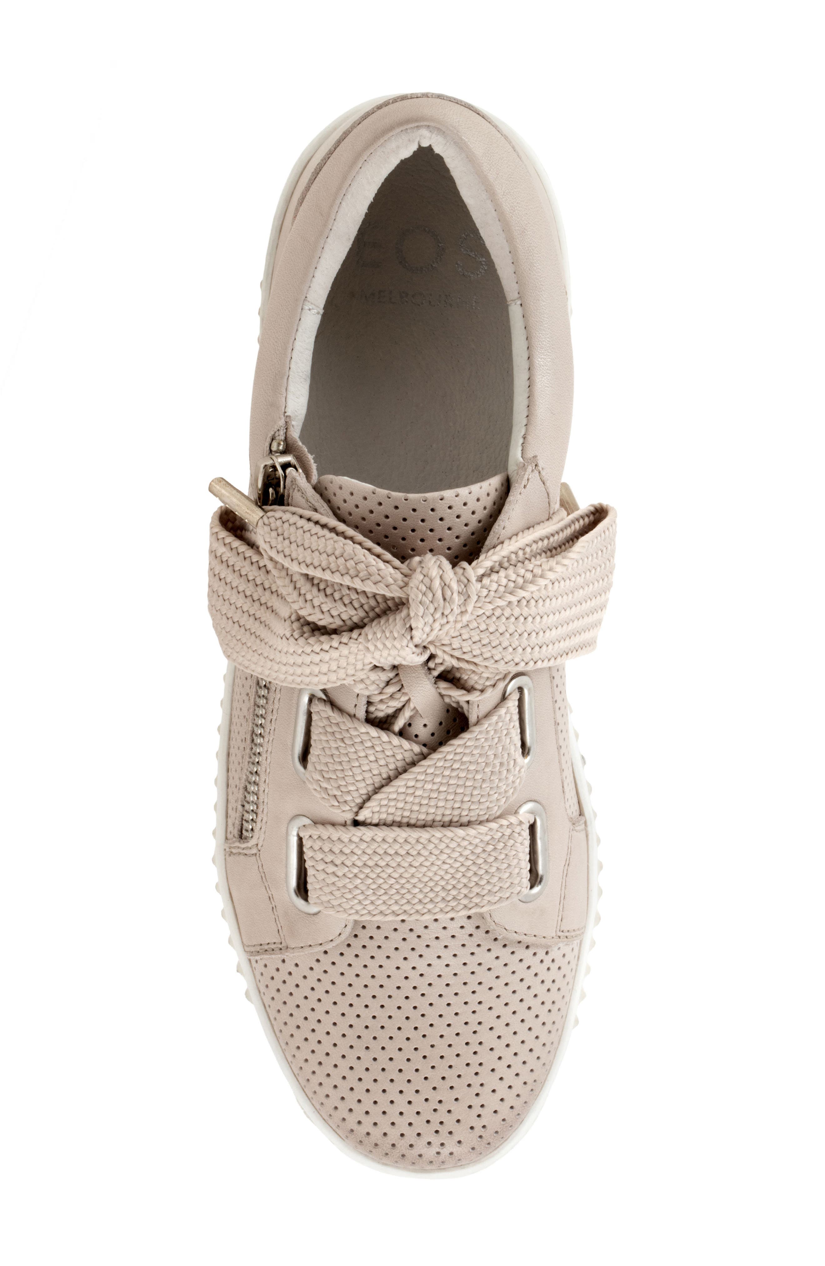 EOS FOOTWEAR Jovi Perforated Leather Sneaker, Alternate, color, Pebble