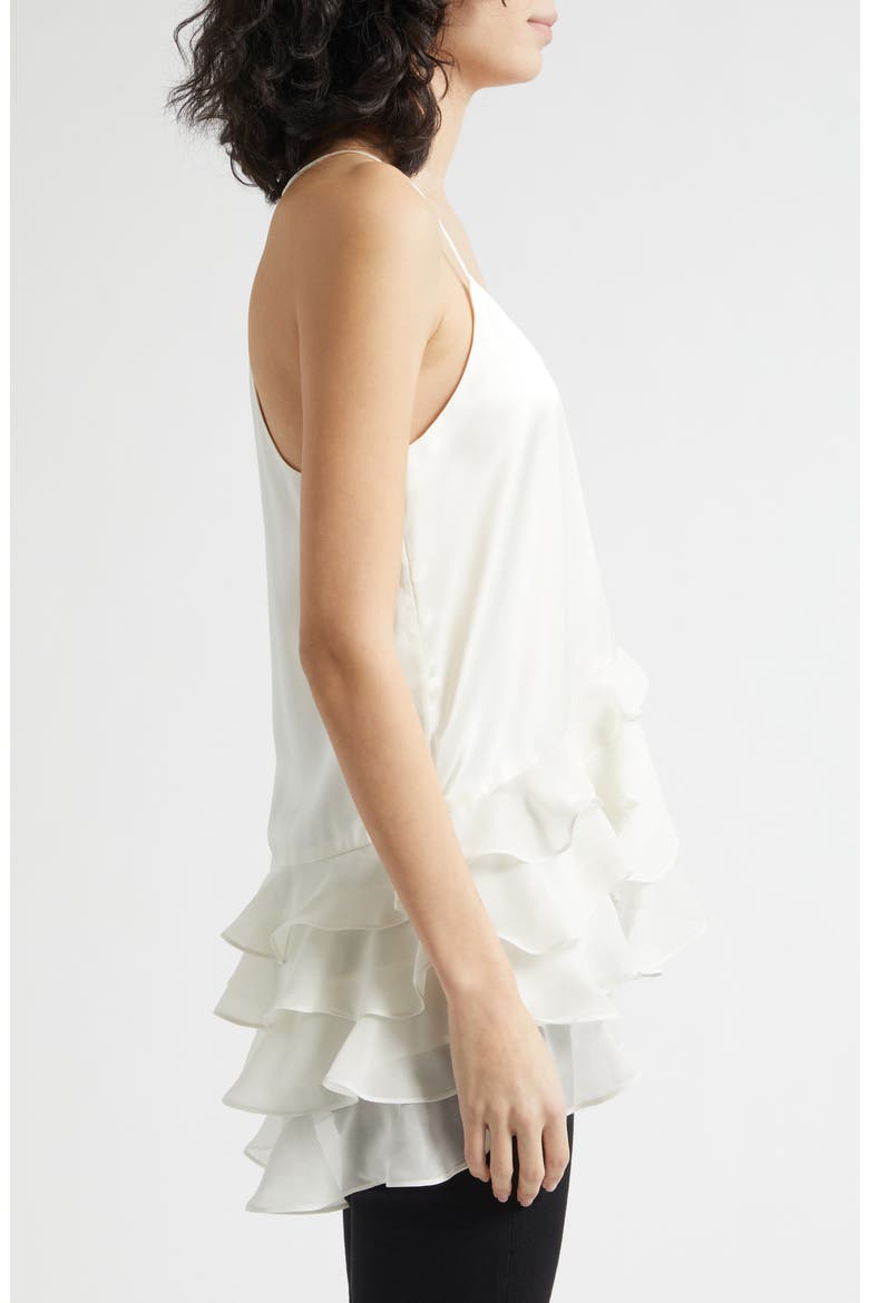 Cabrina Silk Ruffle Top, Alternate, color, IVORY