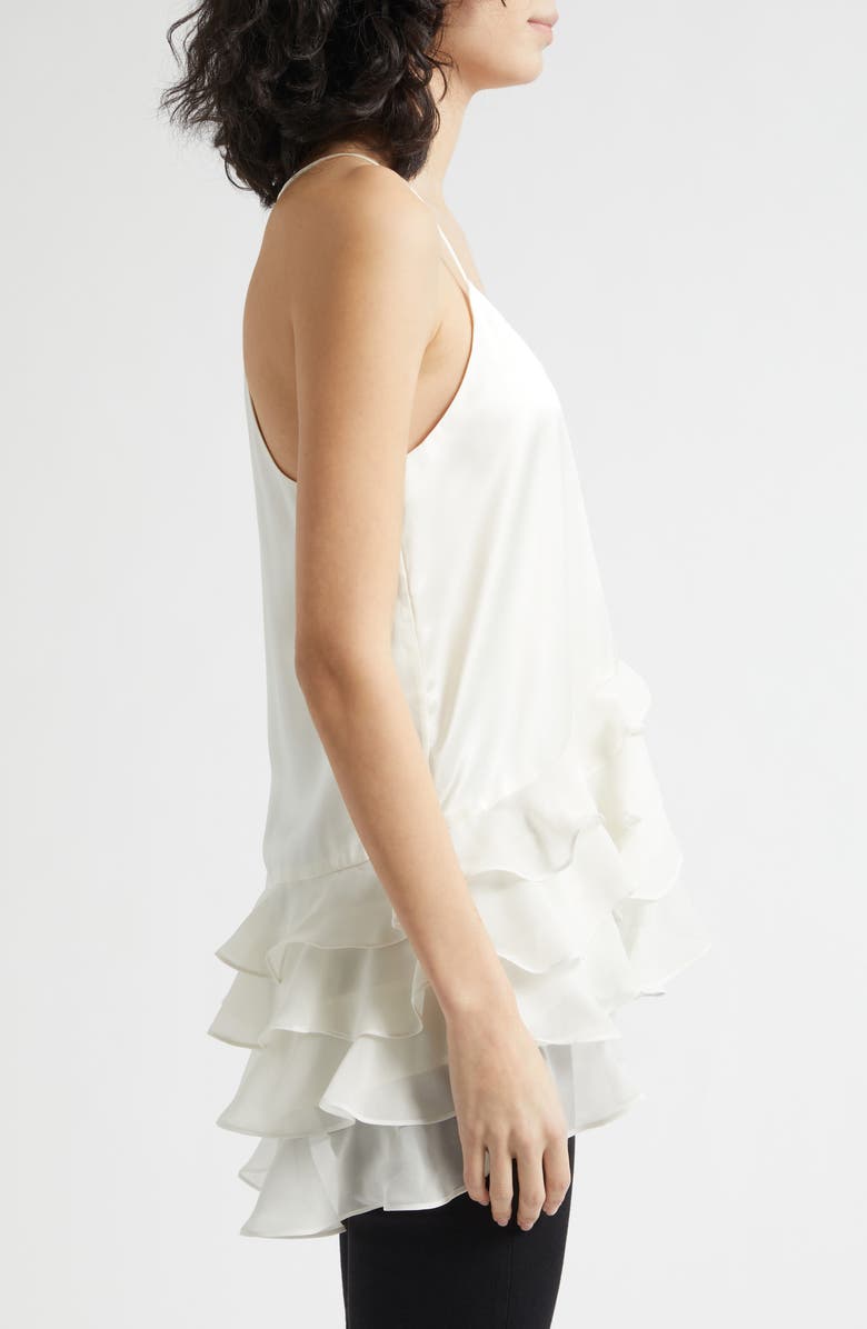 Cinq à Sept Cabrina Silk Ruffle Top, Alternate, color, Ivory