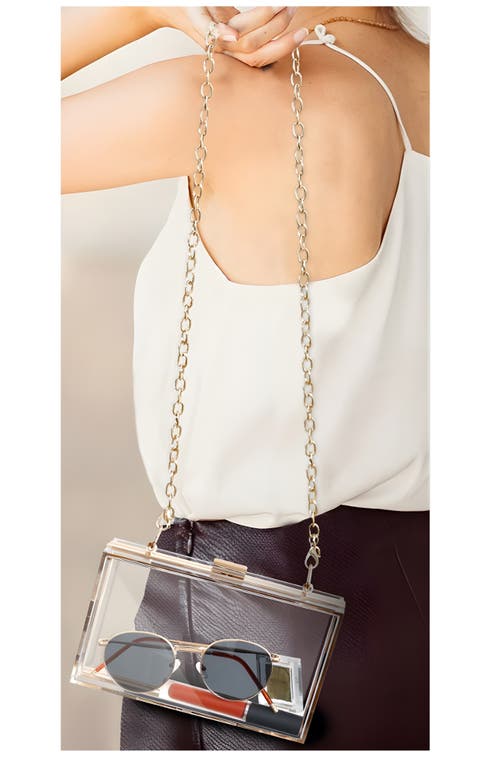 Macrae & Co . Clear Acrylic Box Clutch In White
