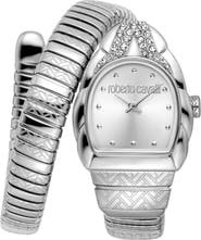 Roberto Cavalli Snake Wraparound Bracelet Watch, 25mm x 30mm