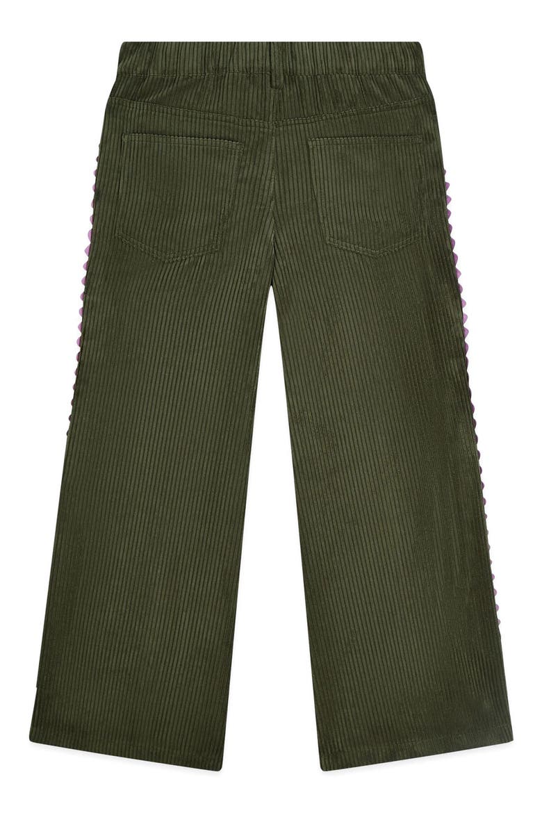 Kids' Wave High Waist Wide Leg Corduroy Pants, Alternate, color, OLIVE NIGHT