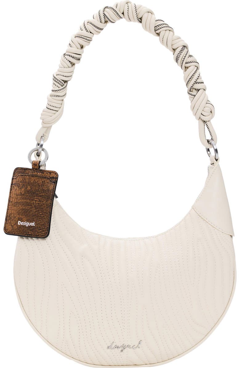 Desigual Wavy Stitch Faux Leather Shoulder Bag, Main, color,