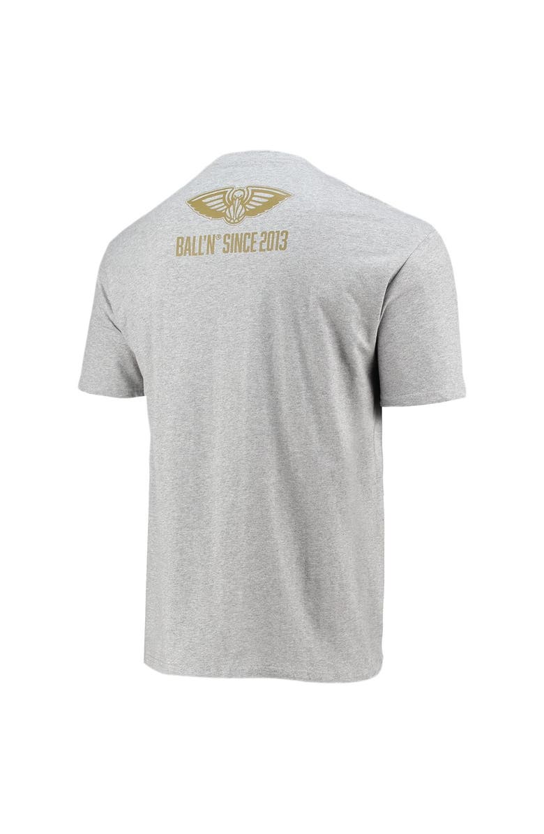 BALL'N Men's BALL'N Heathered Gray New Orleans Pelicans Since 2013 T-Shirt, Alternate, color, 