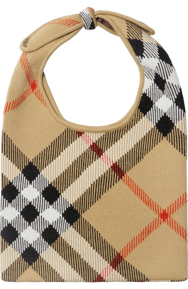 Burberry Check Tie Bag, Main, color,