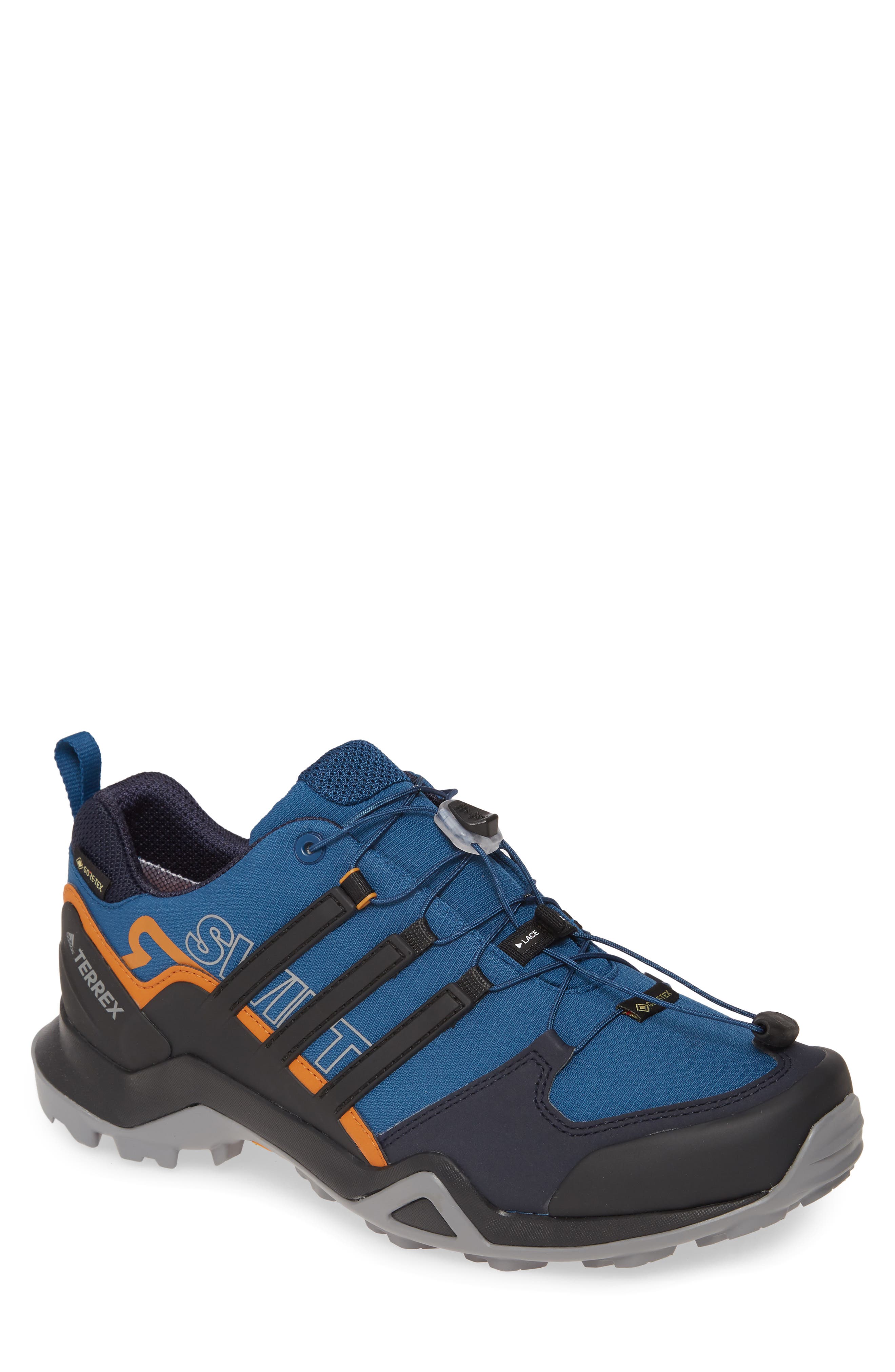 Terrex Swift R2 GTX Gore-Tex® Waterproof Hiking Shoe, Main, color, LEGEND MARINE/ BLACK/ COPPER