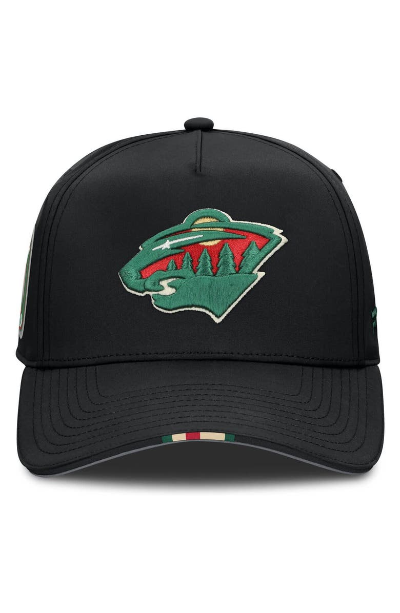 FANATICS Men's Fanatics Black Minnesota Wild 2025 NHL Draft Authentic Pro On-Stage Podium A-Frame Adjustable Hat, Alternate, color, Black