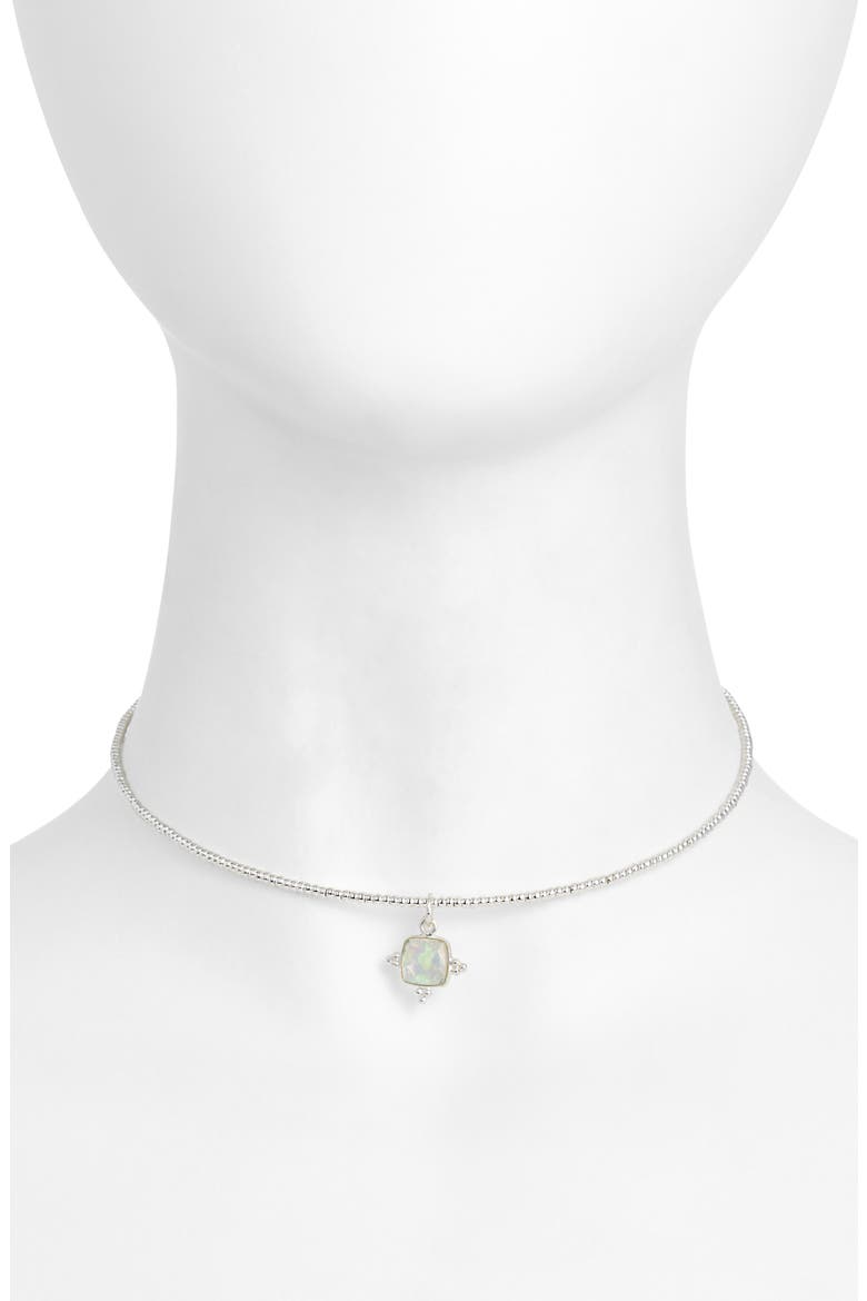 Fire Sky Pendant Collar Necklace, Main, color, SILVER