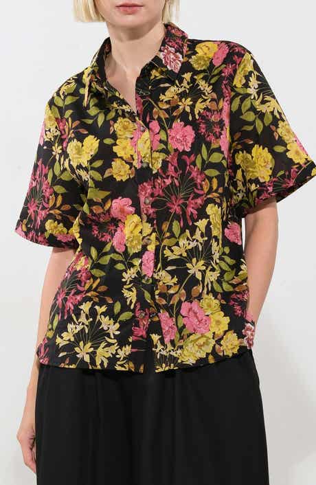 FREEMARKET Floral Cotton Snap-Up Shirt