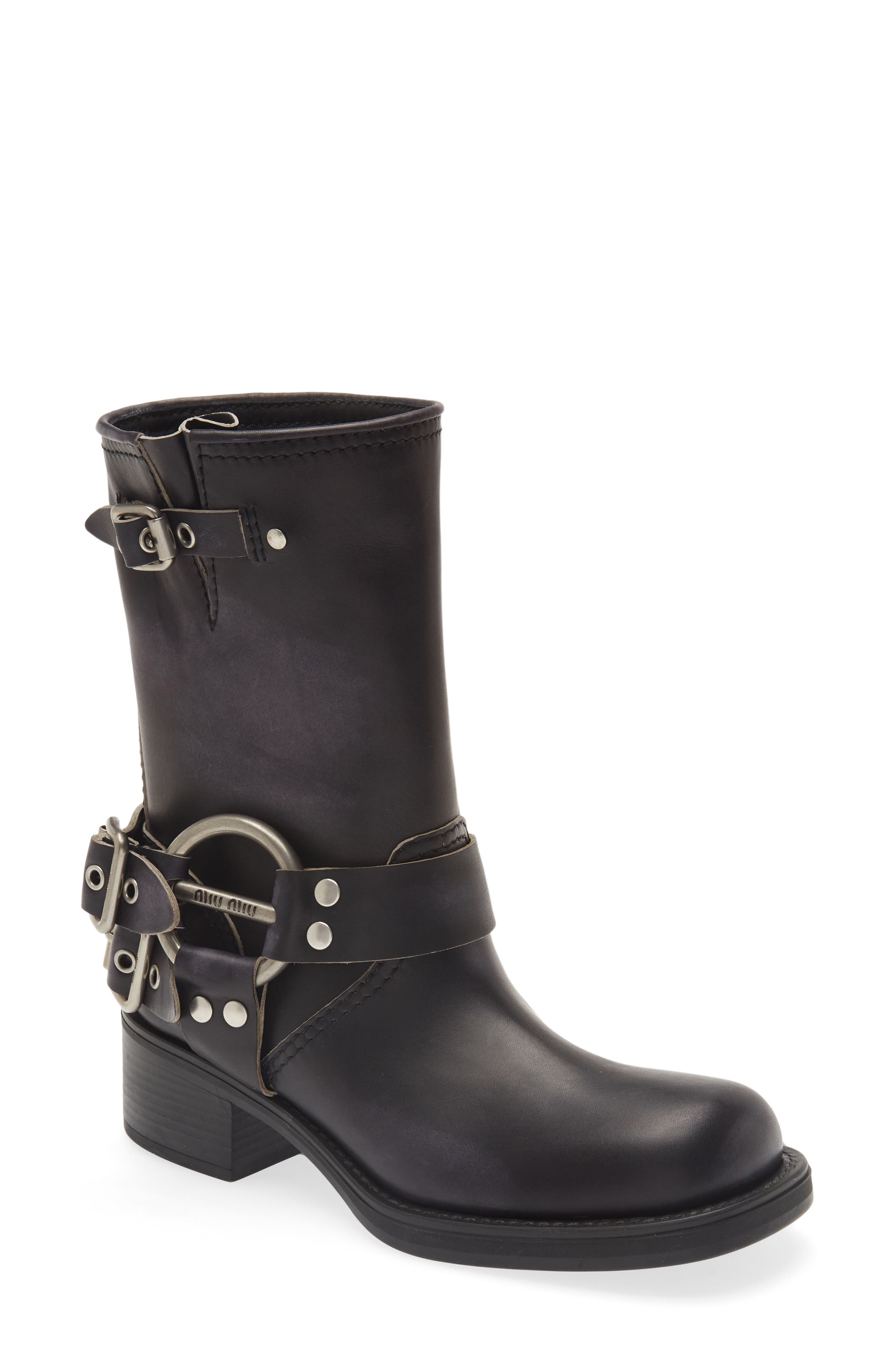Miu Miu Harness Biker Boot, Main, color, 